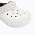 Crocs Classic Lined Clog Kids white/grey slides 8