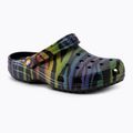 Women's Crocs Classic Seasonal Printed zebra rainbow slides