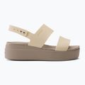 Women's Crocs Brooklyn Met Low Wedge metal champagne sandals 2