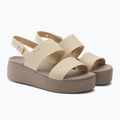 Women's Crocs Brooklyn Met Low Wedge metal champagne sandals 4