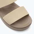 Women's Crocs Brooklyn Met Low Wedge metal champagne sandals 7