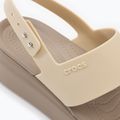 Women's Crocs Brooklyn Met Low Wedge metal champagne sandals 8