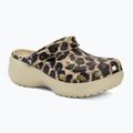 Women's Crocs Classic Platform Animal Remix slides bone/leopard
