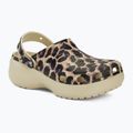 Women's Crocs Classic Platform Animal Remix slides bone/leopard 2
