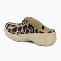 Women's Crocs Classic Platform Animal Remix slides bone/leopard 4