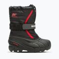 Sorel Flurry Dtv black/bright red children's snow boots 7