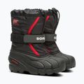Sorel Flurry Dtv black/bright red children's snow boots 9
