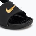 Children's slides Nike Kawa black/metallic gold 7