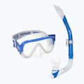 Snorkelling set Mares Keewee Splash blue/white/clear