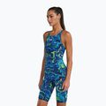 Ladies' one-piece swimsuit TYR Thresher Open Back Hyperblitz blue/green 3