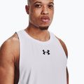 Under Armour Baseline Cotton Tank 100 men's basketball jersey white and black UAR-1361901100-100 4