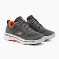 Men's SKECHERS Go Walk Arch Fit Idyllic charcoal/white/orange shoes 4