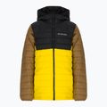 Columbia Powder Lite Hooded Children's Down Jacket Black and Yellow 1802901