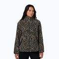 Women's sweatshirt Sweaty Betty Plush Contrast Zip Up Fleece brown ink leopard print
