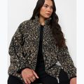 Women's sweatshirt Sweaty Betty Plush Contrast Zip Up Fleece brown ink leopard print 4