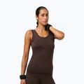 Women's yoga T-shirt Sweaty Betty Seamless Ruched Tank espresso brown