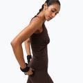 Women's yoga T-shirt Sweaty Betty Seamless Ruched Tank espresso brown 4
