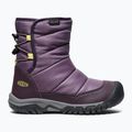 KEEN Puffrider WP junior snow boots black plum/daiquiri green 8