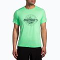 Men's Brooks Distance 3.0 hyper green/brooks trail running shirt