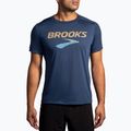 Men's Brooks Distance 3.0 blue slate/br logo running shirt