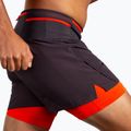 Men's Brooks High Point 5" 2IN1 2.0 running shorts phantom grey/cherry tomato 3