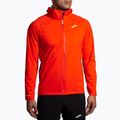 Men's Brooks High Point Waterproof running jacket cherry tomato/phantom grey