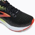 Men's Brooks Ghost 16 GTX running shoe black/mandarin red/green 7