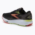 Brooks Ghost 16 men's running shoes black/mandarin red/green 3