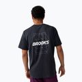 Men's running top Brooks Graphic black/white/slate grey 2