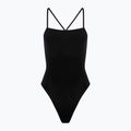 Women's Hurley Solid Square Neck Moderate One Piece Swimsuit Black