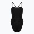 Women's Hurley Solid Square Neck Moderate One Piece Swimsuit Black 2