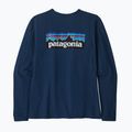 Women's trekking T-shirt Patagonia P-6 Logo Responsibili-Tee LS tidepool blue 9