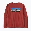 Women's trekking T-shirt Patagonia P-6 Logo Responsibili-Tee LS burl red 6