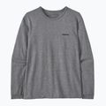 Women's Patagonia P-6 Logo Responsibili-Tee gravel heather longsleeve 3