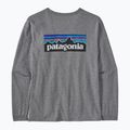 Women's Patagonia P-6 Logo Responsibili-Tee gravel heather longsleeve 4