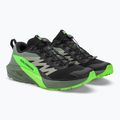 Men's running shoes Salomon Sense Ride 5 black/laurel wreath/green gecko 5