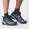 Salomon X Ultra Quarter carbon/stargazer/pearl blue socks 3