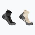 Salomon X Ultra Access Quarter trekking socks 2 pairs bleached sand/black