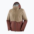Men's Salomon Outerpath Pro rum raisin/shitake rain jacket 10