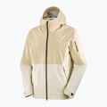 Men's Salomon Outerpath white pepper/rainy day rain jacket 8