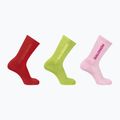 Salomon Everyday Crew 3 pairs socks flame scarlet/dark citron