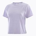 Women's running T-shirt Salomon SHAKEout Air Crop SS Tee cosmic sky 3