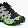 Men's running shoes Salomon Speedcross 6 GTX black/alloy/green gecko 7