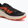 Men's running shoes Salomon Alphaglide black/rainy day/red orange 7