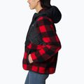 Women's Columbia Sweet View Fleece Hooded trekking sweatshirt black/red lily check print 2