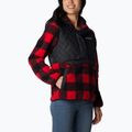 Women's Columbia Sweet View Fleece Hooded trekking sweatshirt black/red lily check print 4