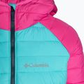 Columbia Powder Lite Hooded children's down jacket geyser/pink ice 3