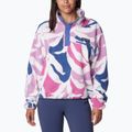 Columbia women's Helvetia Cropped 1/2 cosmos floristic print/eve/salmon rose fleece sweatshirt