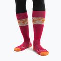 Icebreaker women's ski socks Ski+ Light OTC Alps 3D electron pink/earth/snow 2