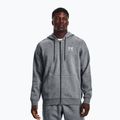 Men's Under Armour Essential Fleece Full Zip Hood Training Sweatshirt Grey 1373881